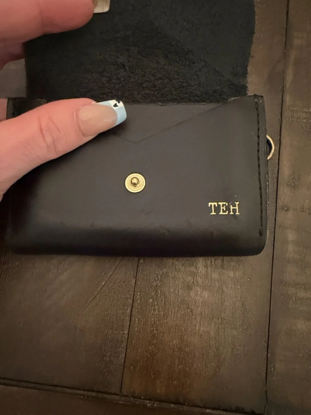 Jeserie & Company Black Leather Wallet with Embossed Logo
